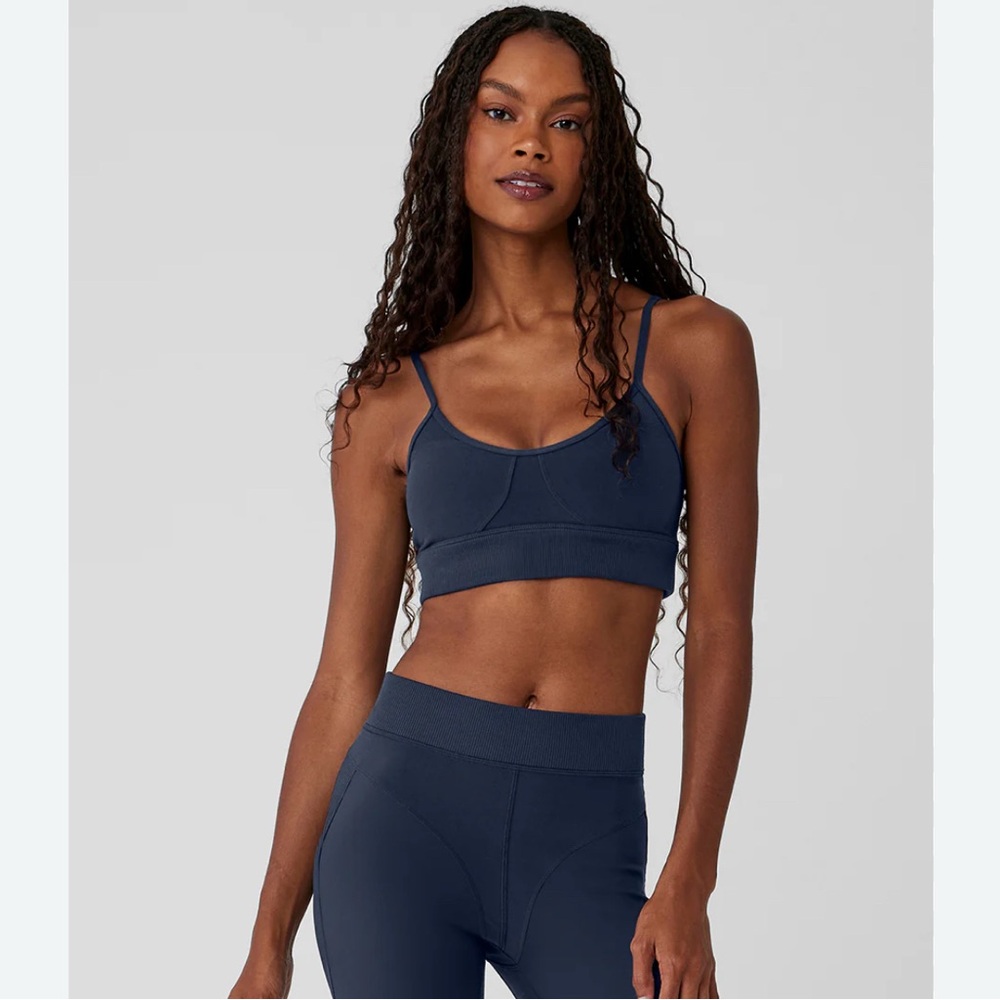 ALO Yoga Navy Blue Alosoft Head Start Bra NWT (Small)